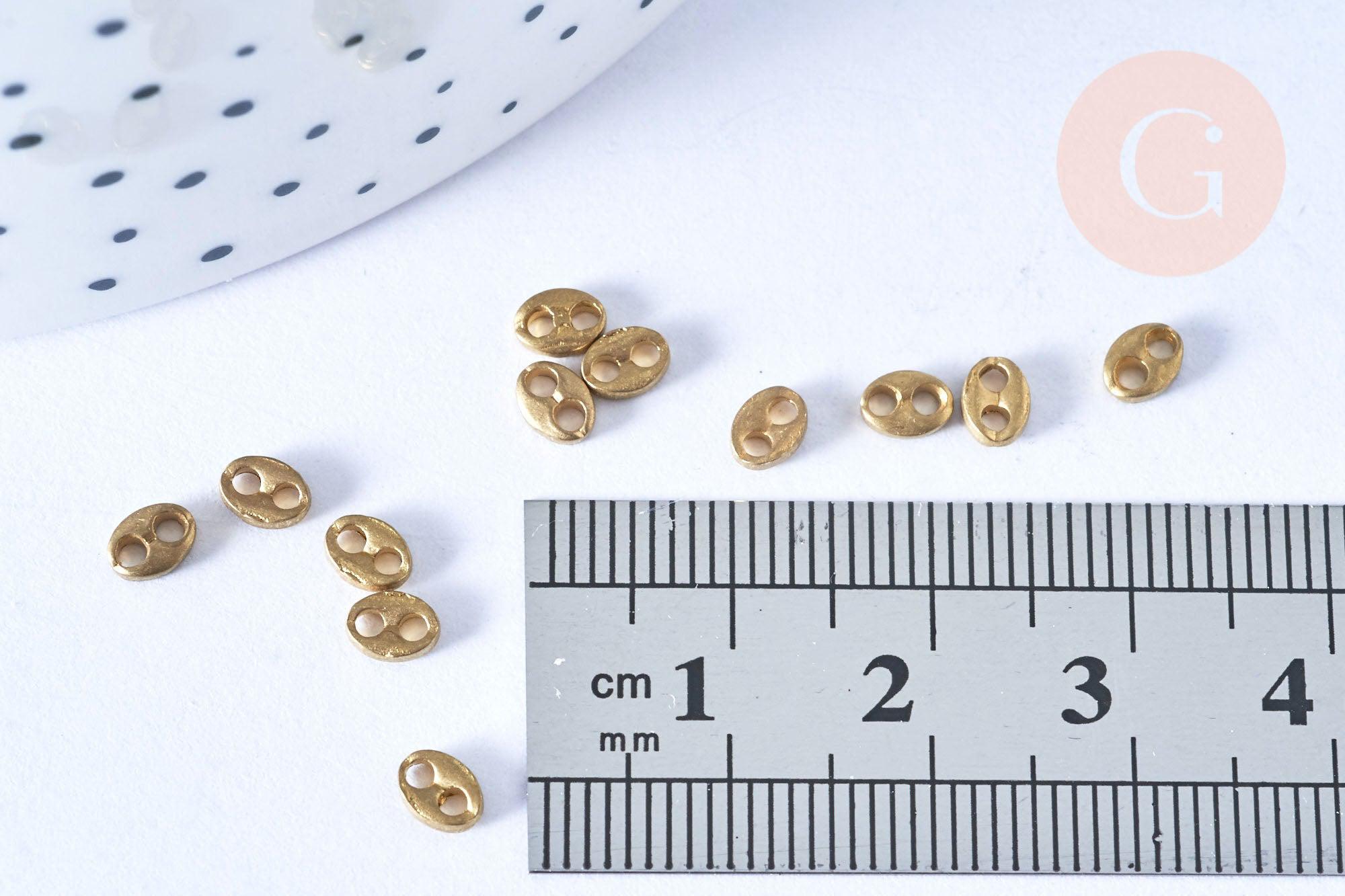 Gingerlily G6536 perles grain café laiton brut 4mm x5