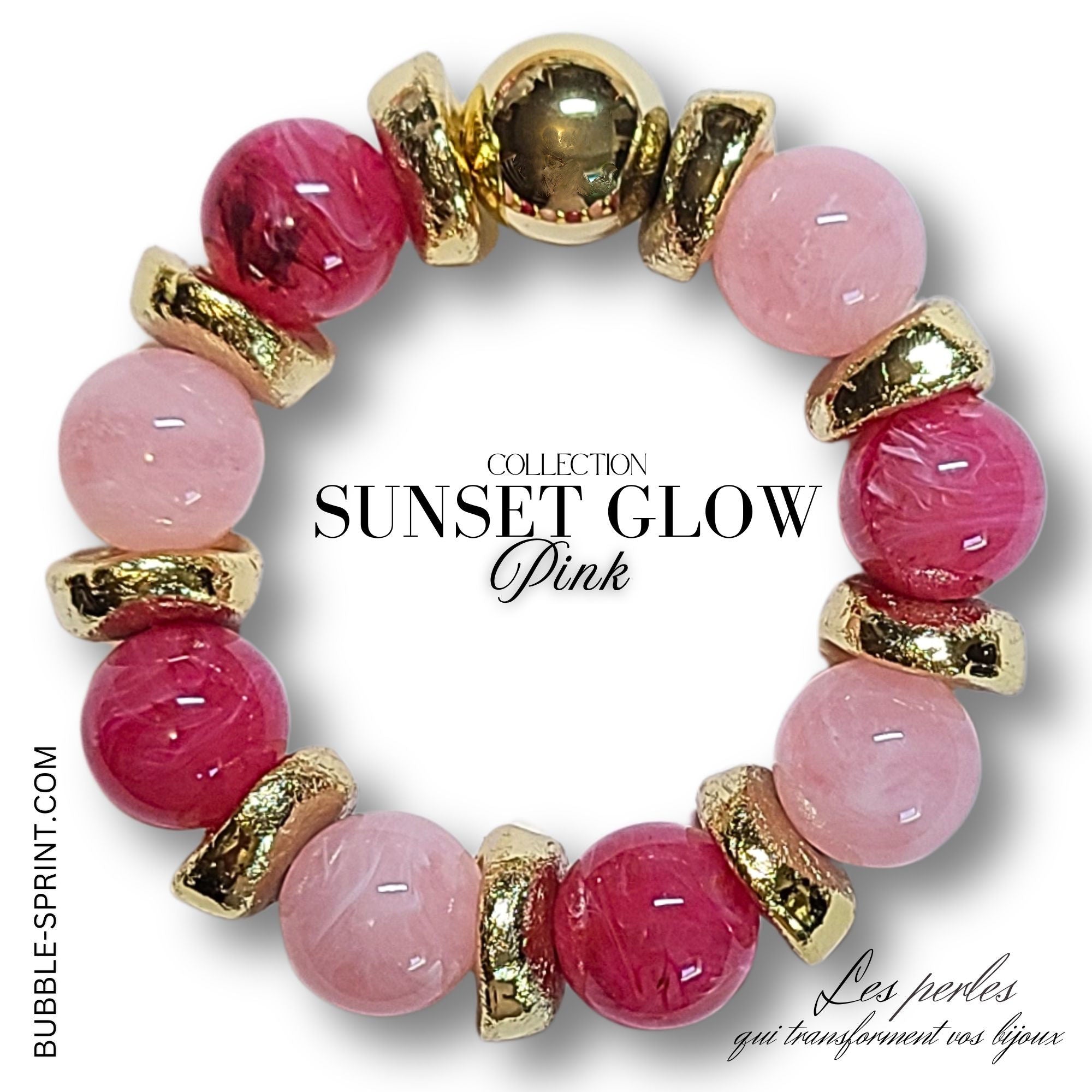 ARTSHOP Bijoux en KITS Sunset Glow Pink kit bracelet marbré