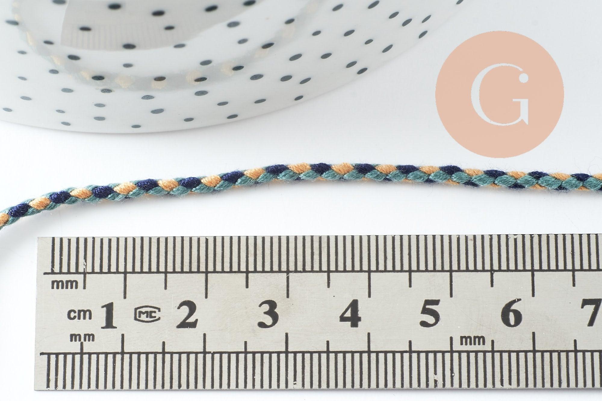 Gingerlily Cordons Cordon tressé bleu turquoise 2mm 1m