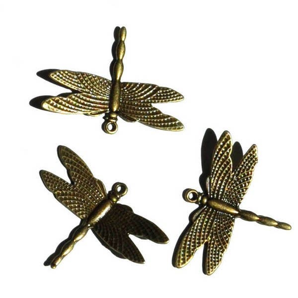 Gingerlily Pendentifs pendentif libellule bronze insecte 2,7cm