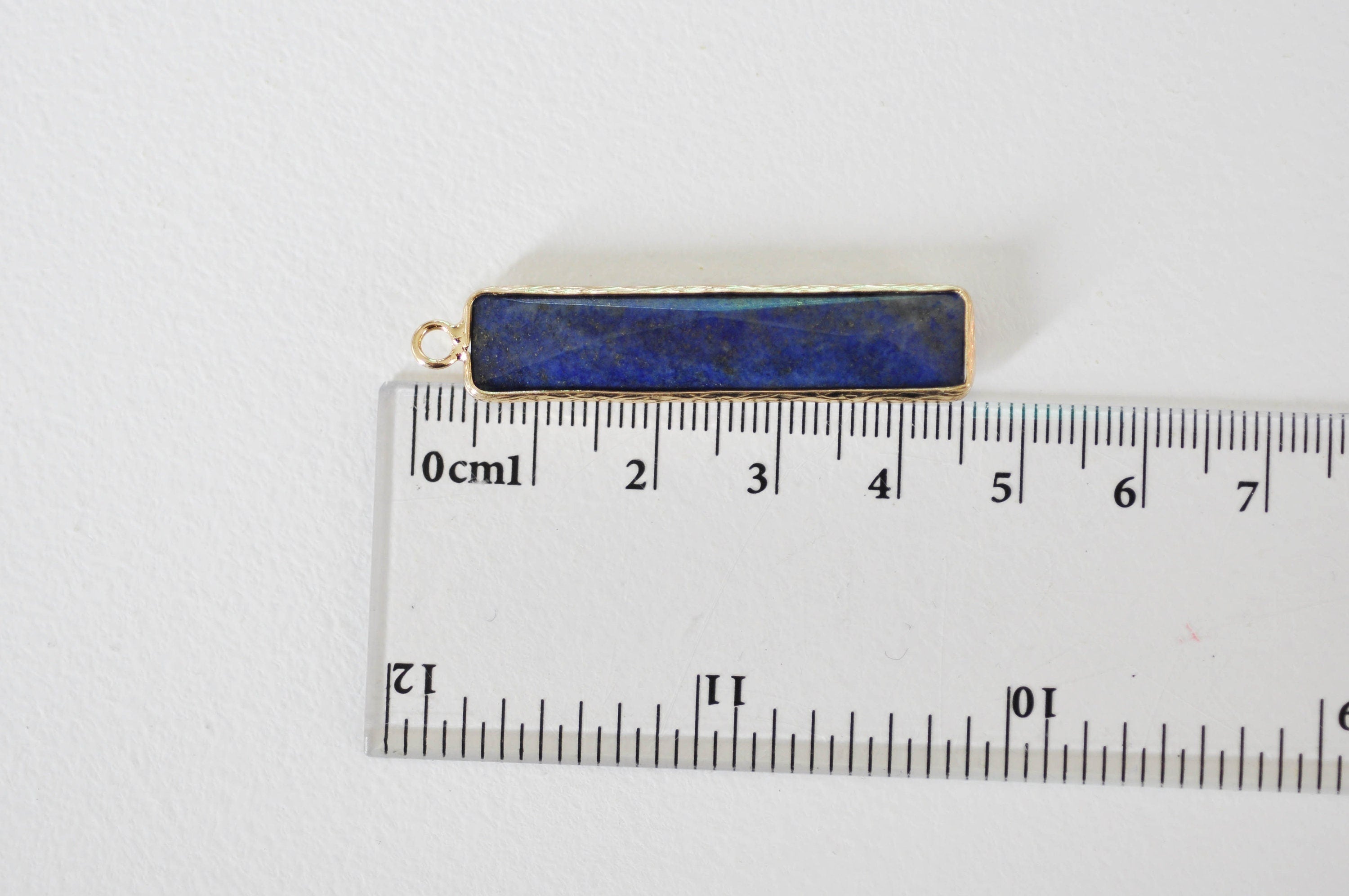Gingerlily Pendentif rectangle lapis lazuli pendentif 46,5mm doré