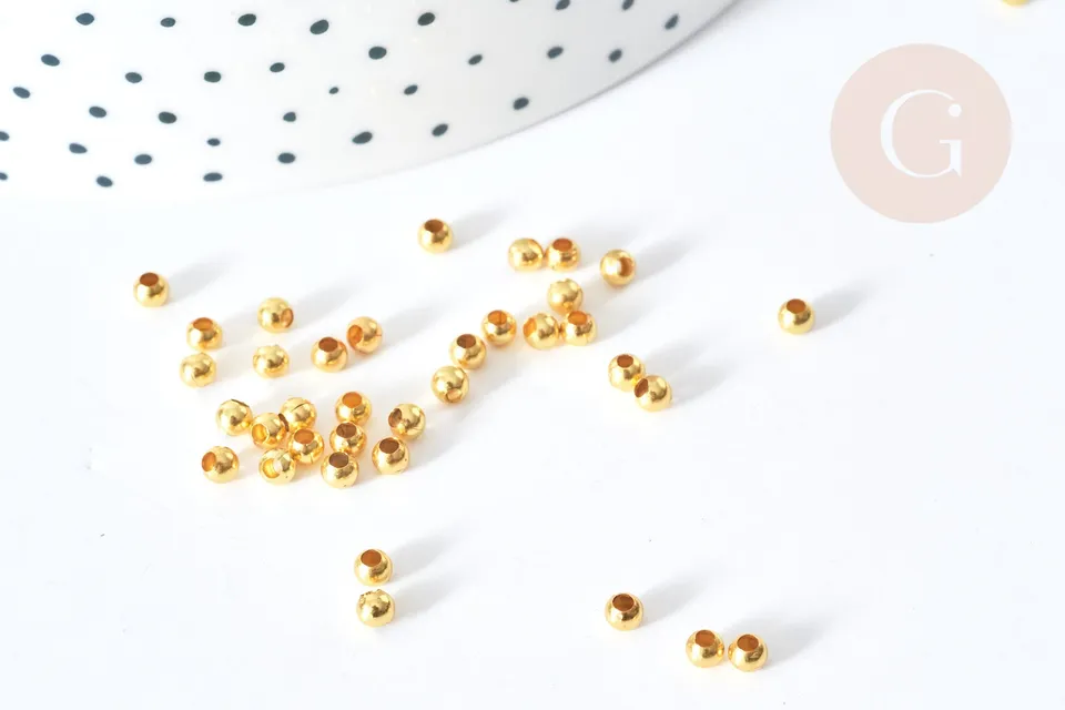 Gingerlily Perles DIY perles intercalaires G8148 laiton doré 3mm 5g