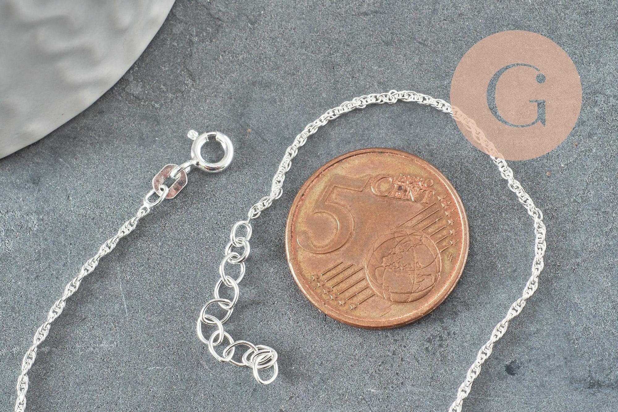 Gingerlily Chaînes pour bijoux DIY cheville argent 925 24cm x1