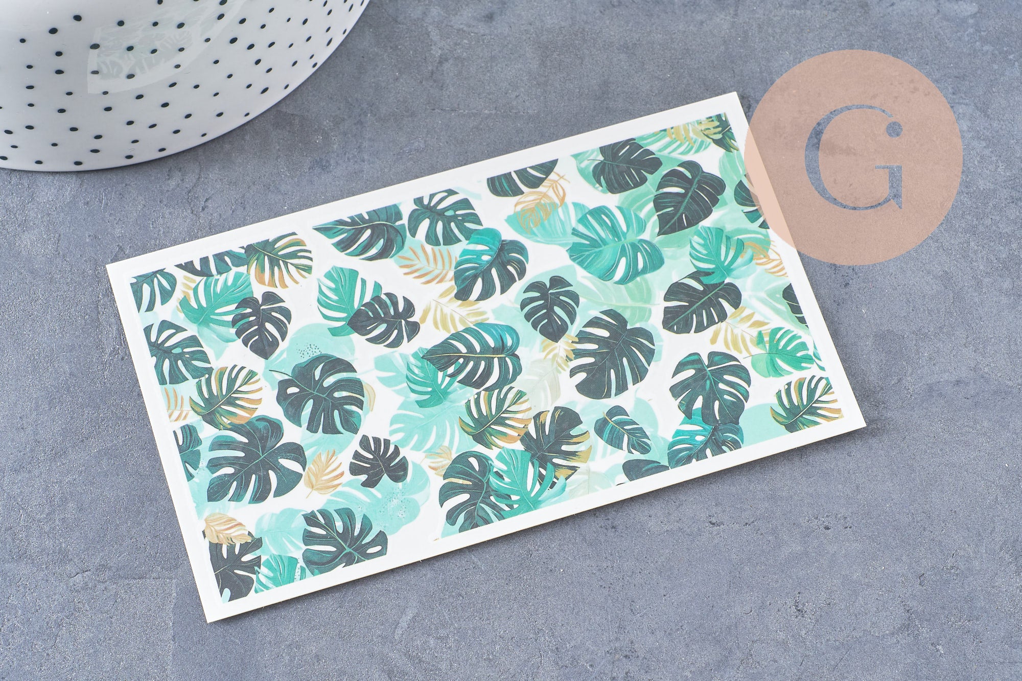 Gingerlily Pâte polymère G10548 feuille tropicale 12x7 cm