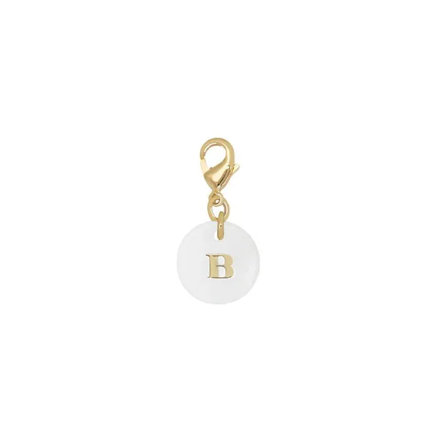 Gingerlily Pendentif initiale nacre blanche 11,5mm à l'unité