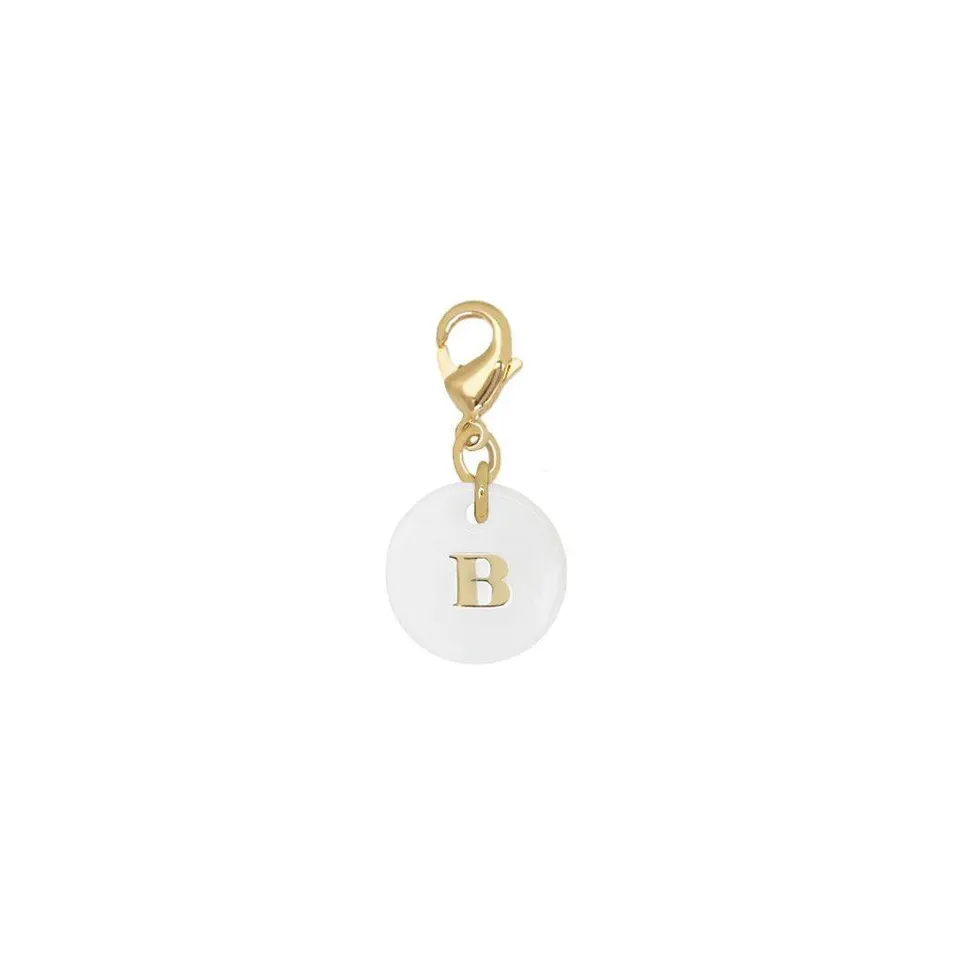 Gingerlily Pendentif initiale nacre blanche 11,5mm à l'unité