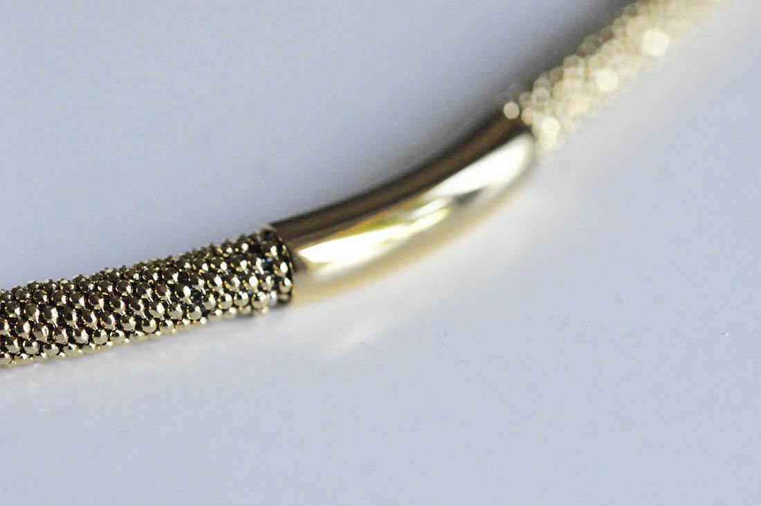 Gingerlily Chaînes collier acier doré 14k boule 7mm 45cm complet