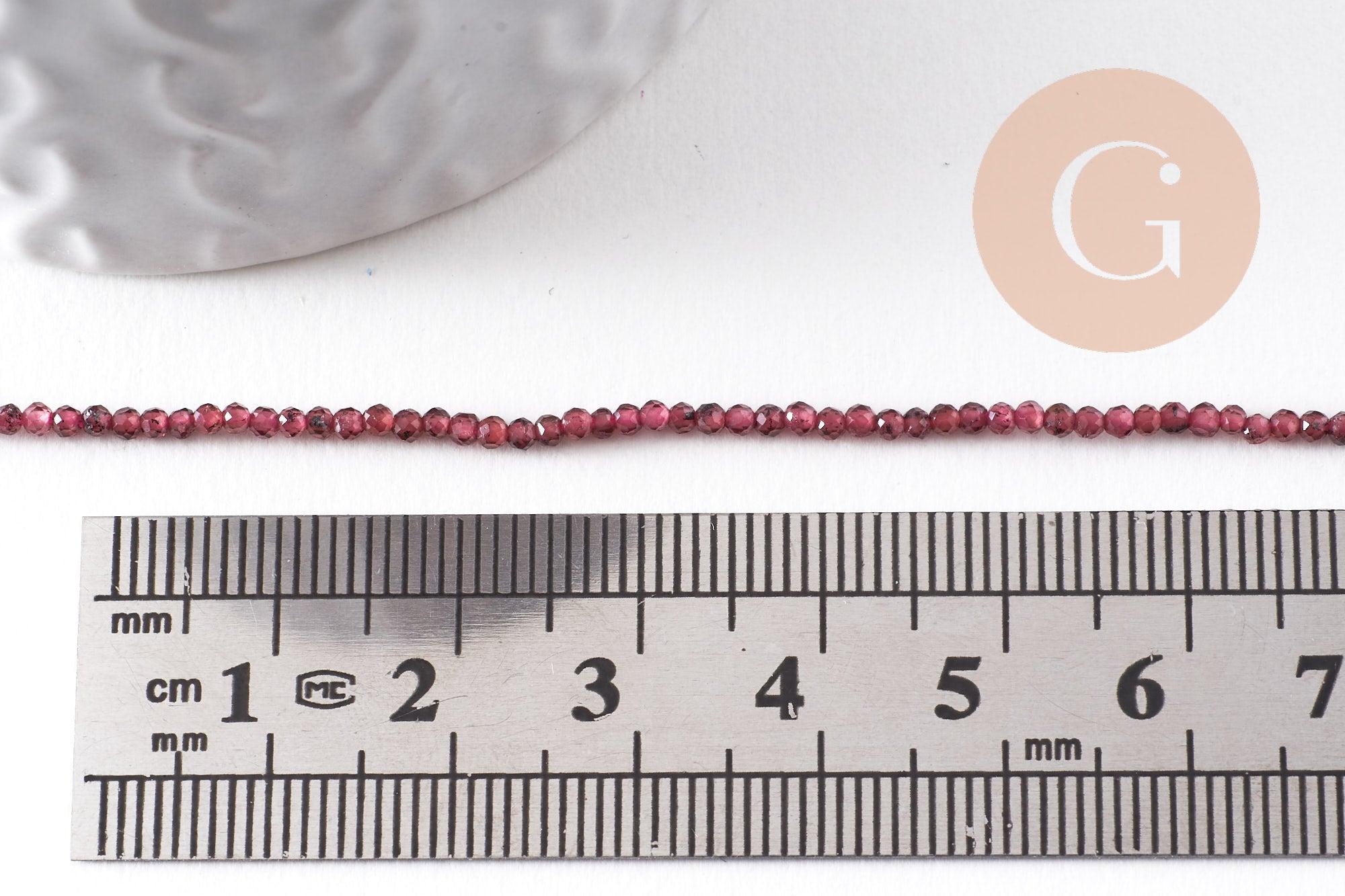 Gingerlily Perles grenat naturel G9980 perles facettées 2mm fil 38cm