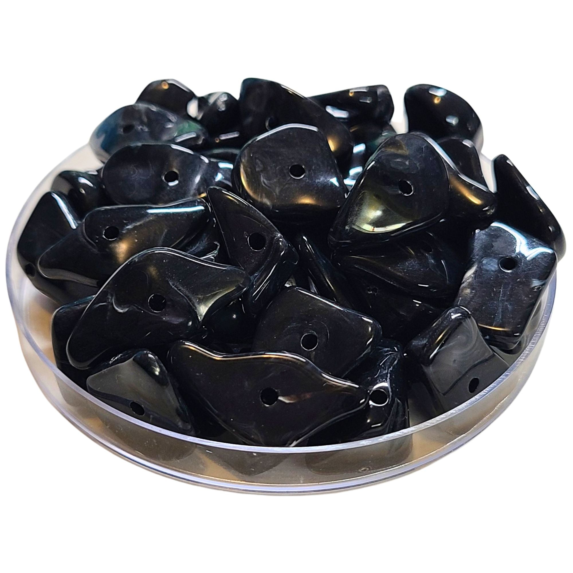 ARTSHOP Séparateurs 42 Crispy XXL perles noires marbrées x25