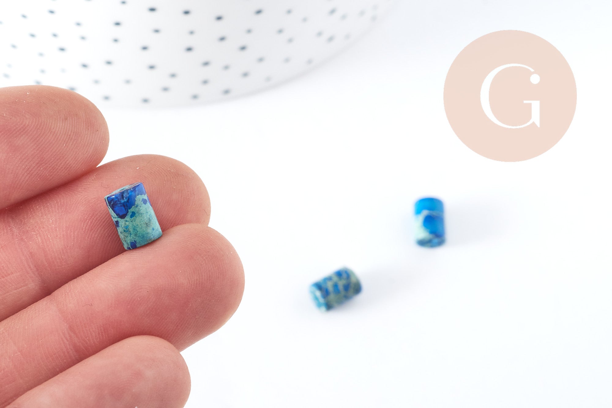 Gingerlily Perles tube jaspe impérial bleu 8x6mm x10