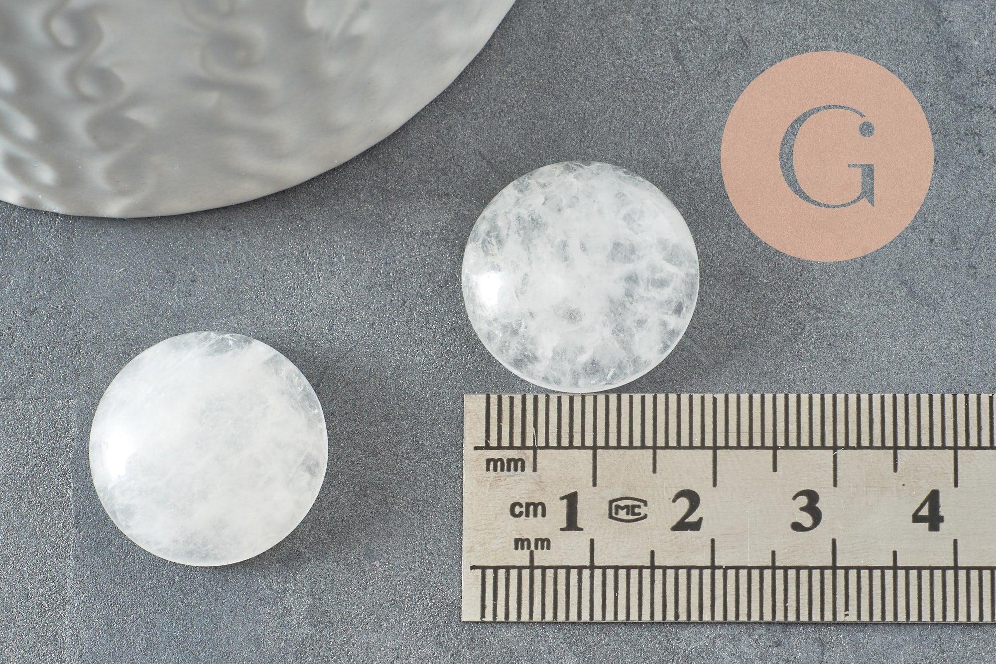 Gingerlily Cabochon Rond Cristal de Roche Naturel 20mm x1