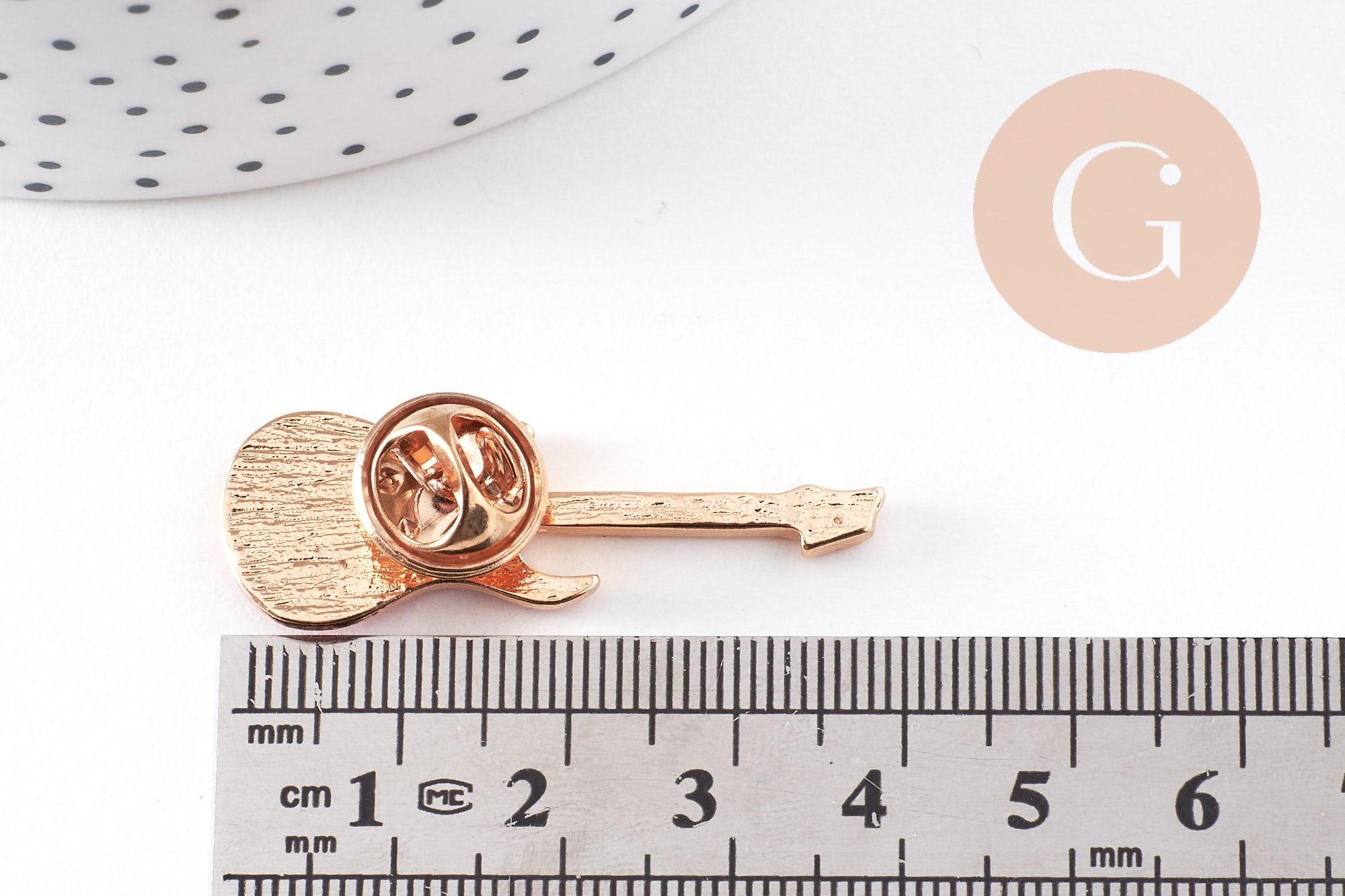 Gingerlily Broches et pin's G10168 broche guitare émail rouge 42mm