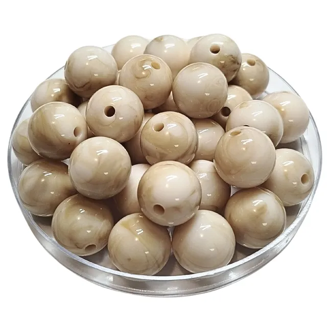 ARTSHOP Boules 16mm perles Nougat marbré x15 bracelet
