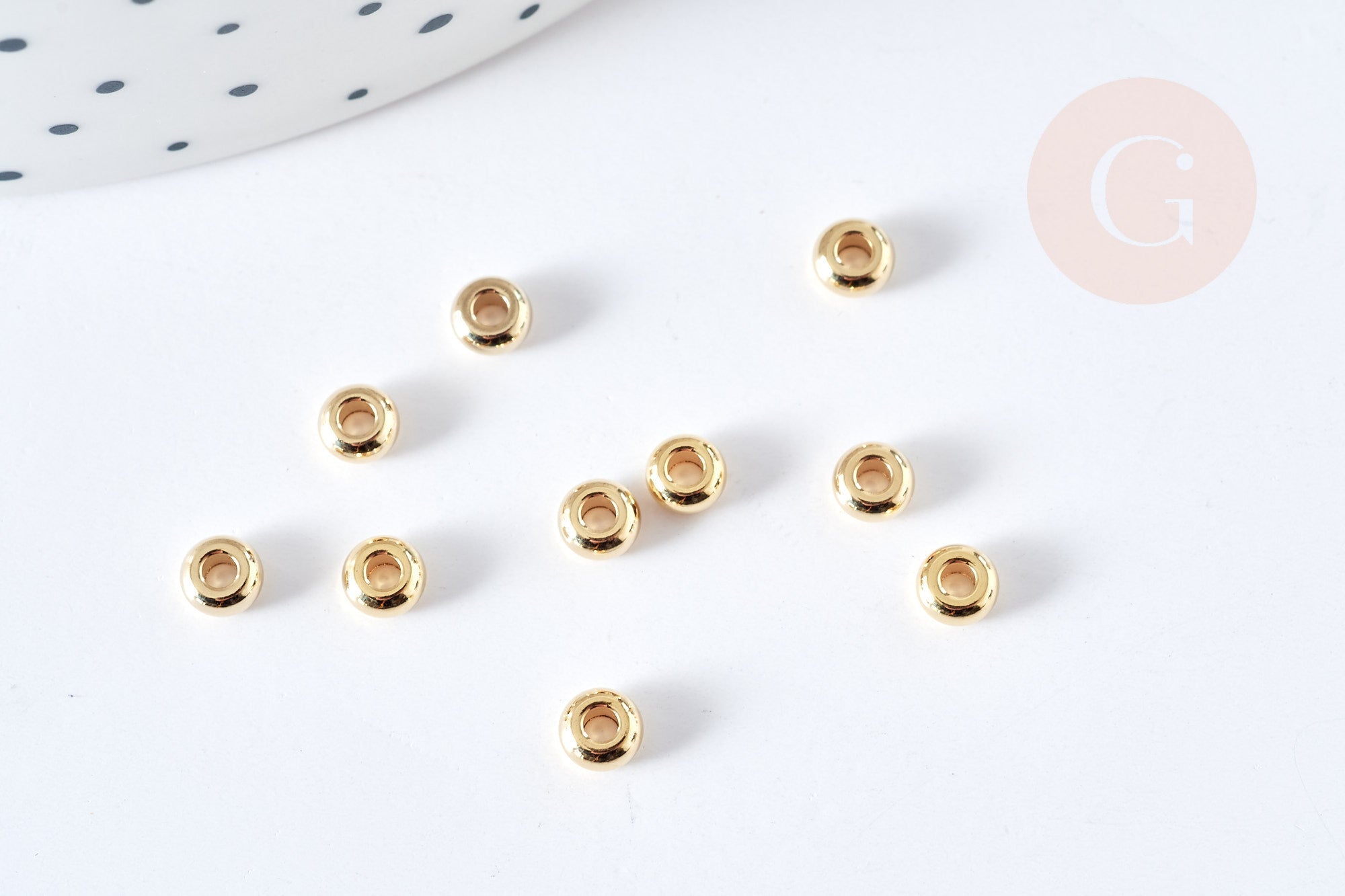 Gingerlily Perles G8480 perle donut dorée 4x2mm x10