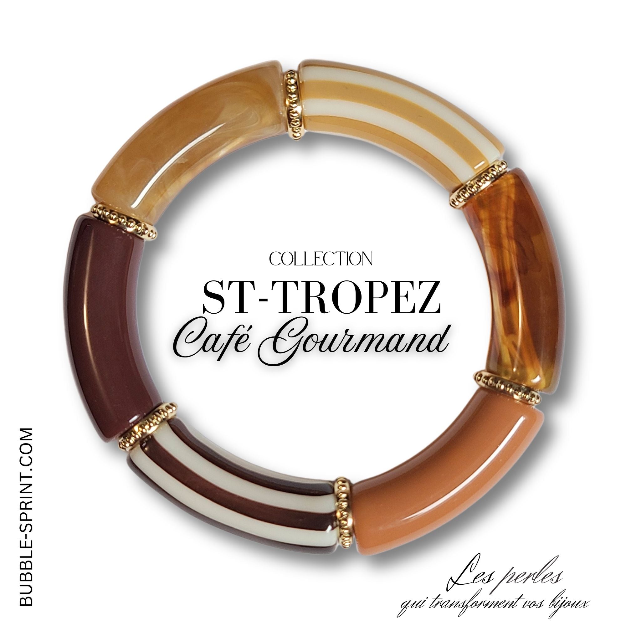 ARTSHOP St-Tropez Café Gourmand kit bracelet marron tubes