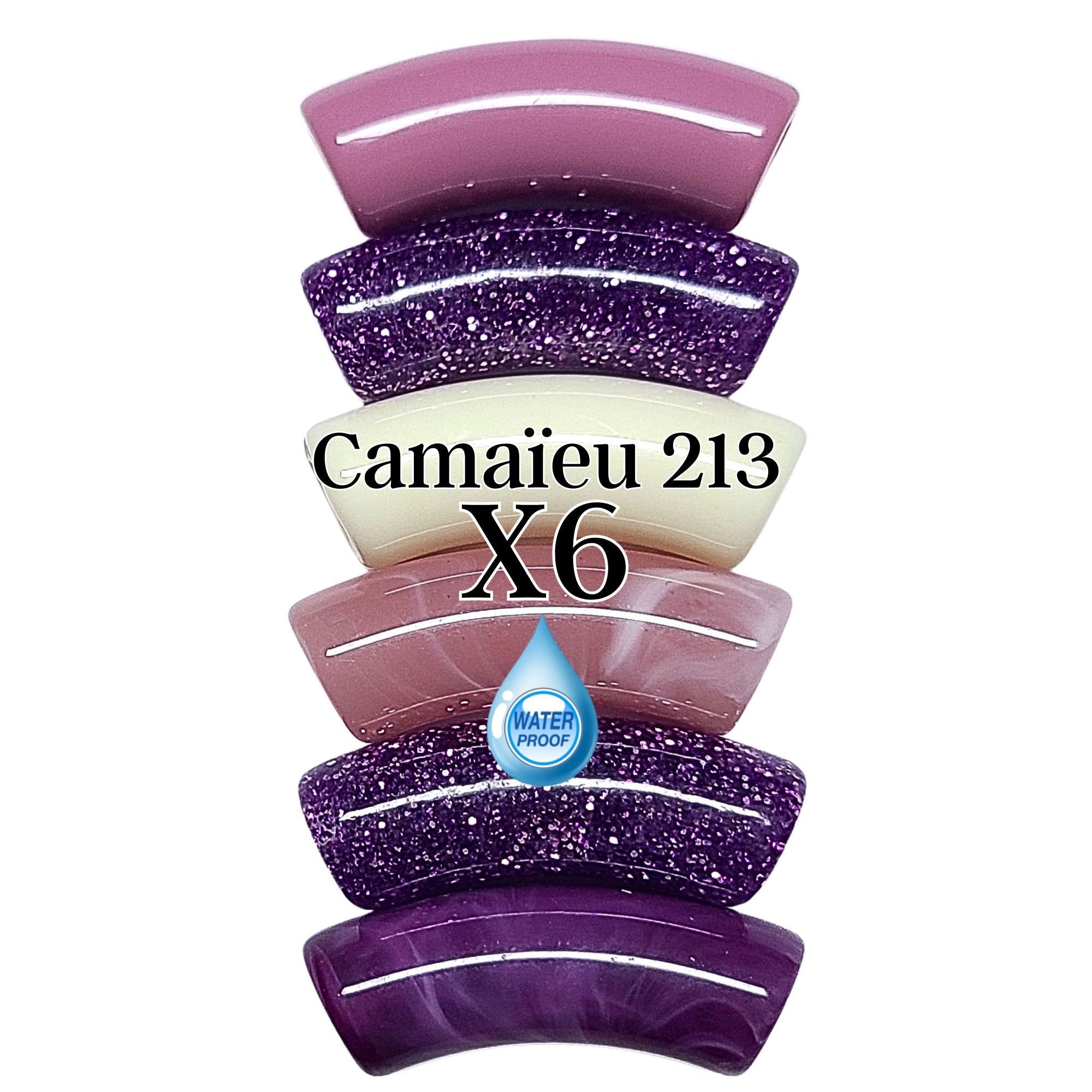 ARTSHOP Camaieux tubes incurvés 12MM violet lot de 6