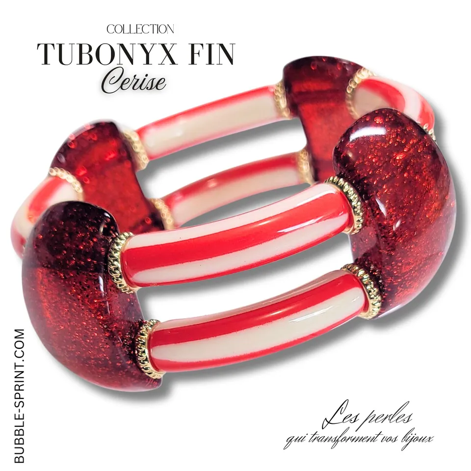 ARTSHOP Tubonyx Fin bracelet cerise kit DIY acrylique