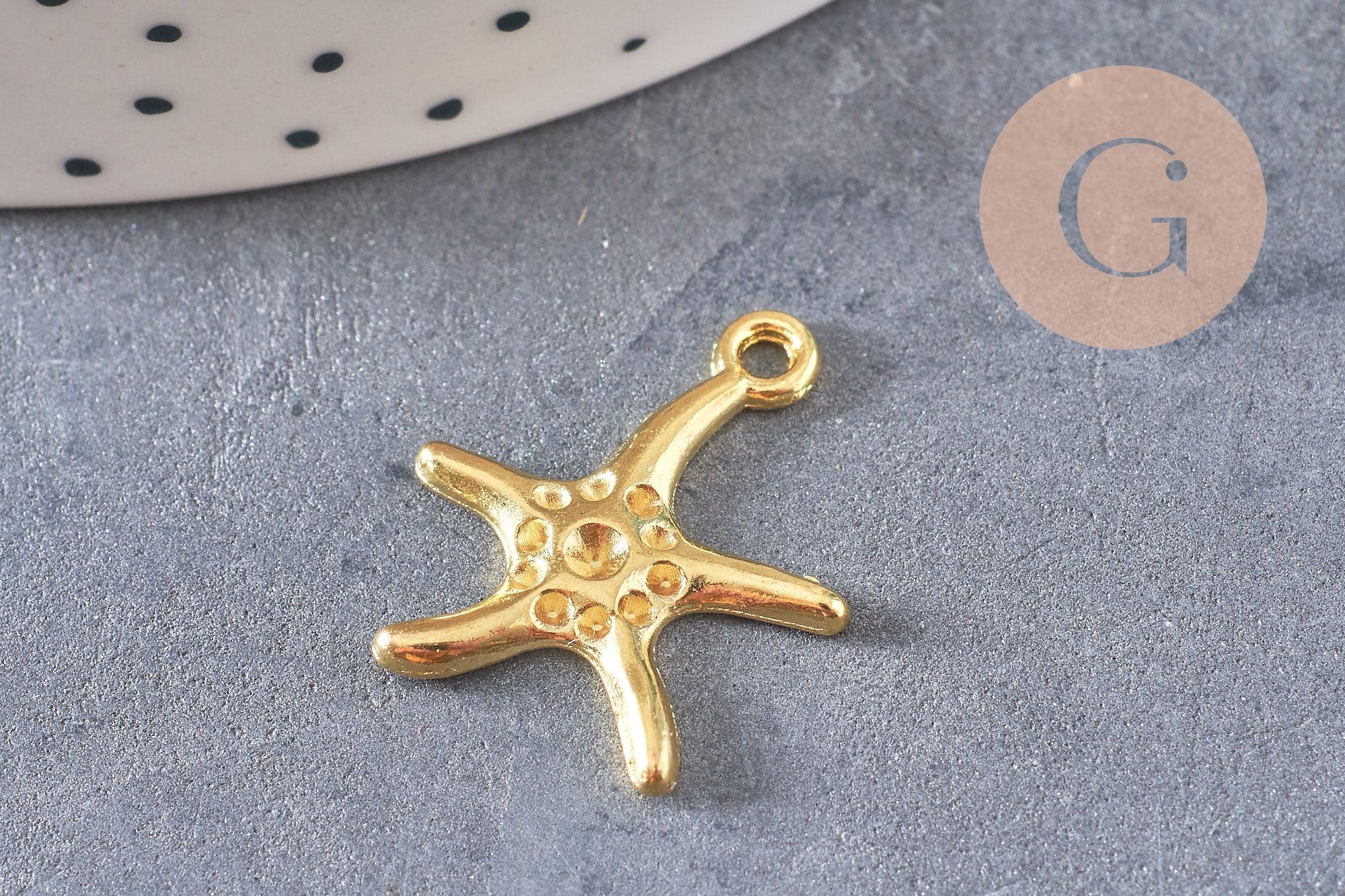 Gingerlily Pendentifs Étoile de Mer Zamac Doré 22mm x10