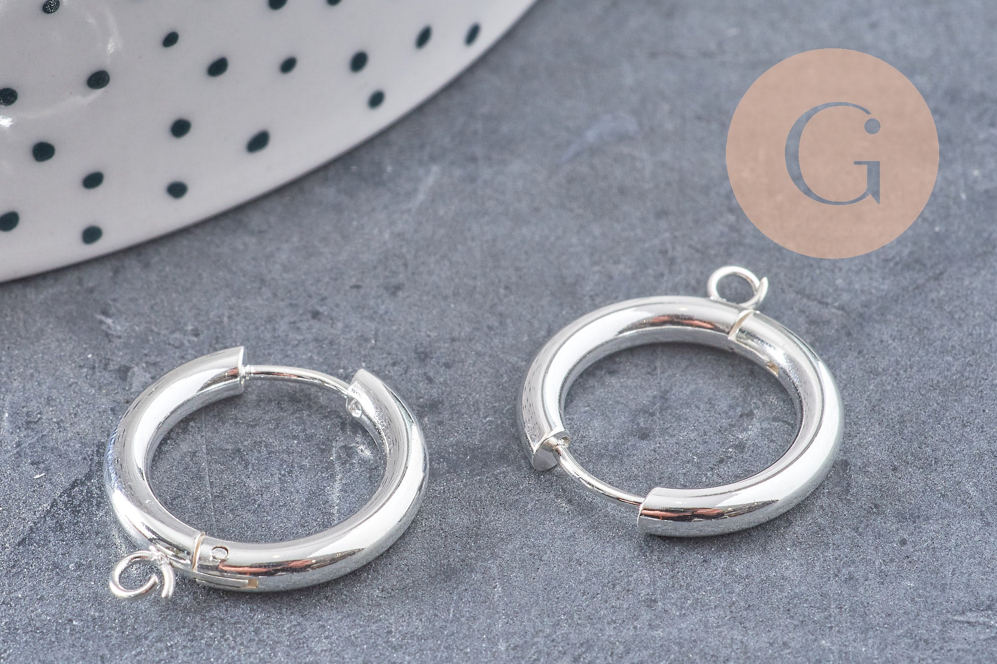 Gingerlily Apprêts créoles acier argenté 22mm la paire
