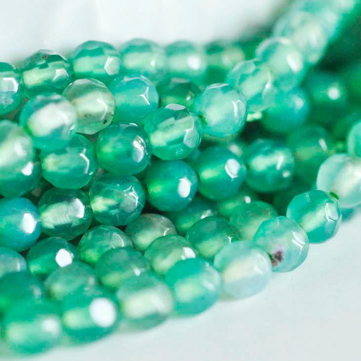 Gingerlily Perle agate EP G0726 verte 4mm fil 90 perles