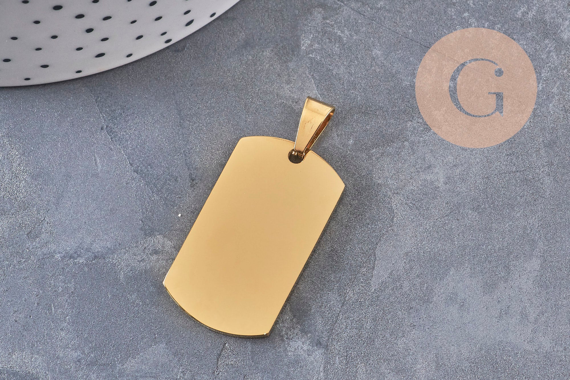 Gingerlily Pendentifs rectangle G10970 médaille doré à graver