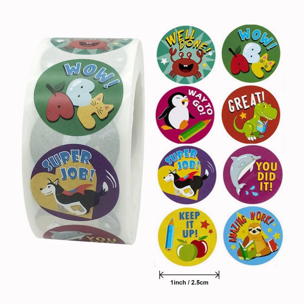 Gingerlily Stickers encouragements anglais animaux 30mm x500