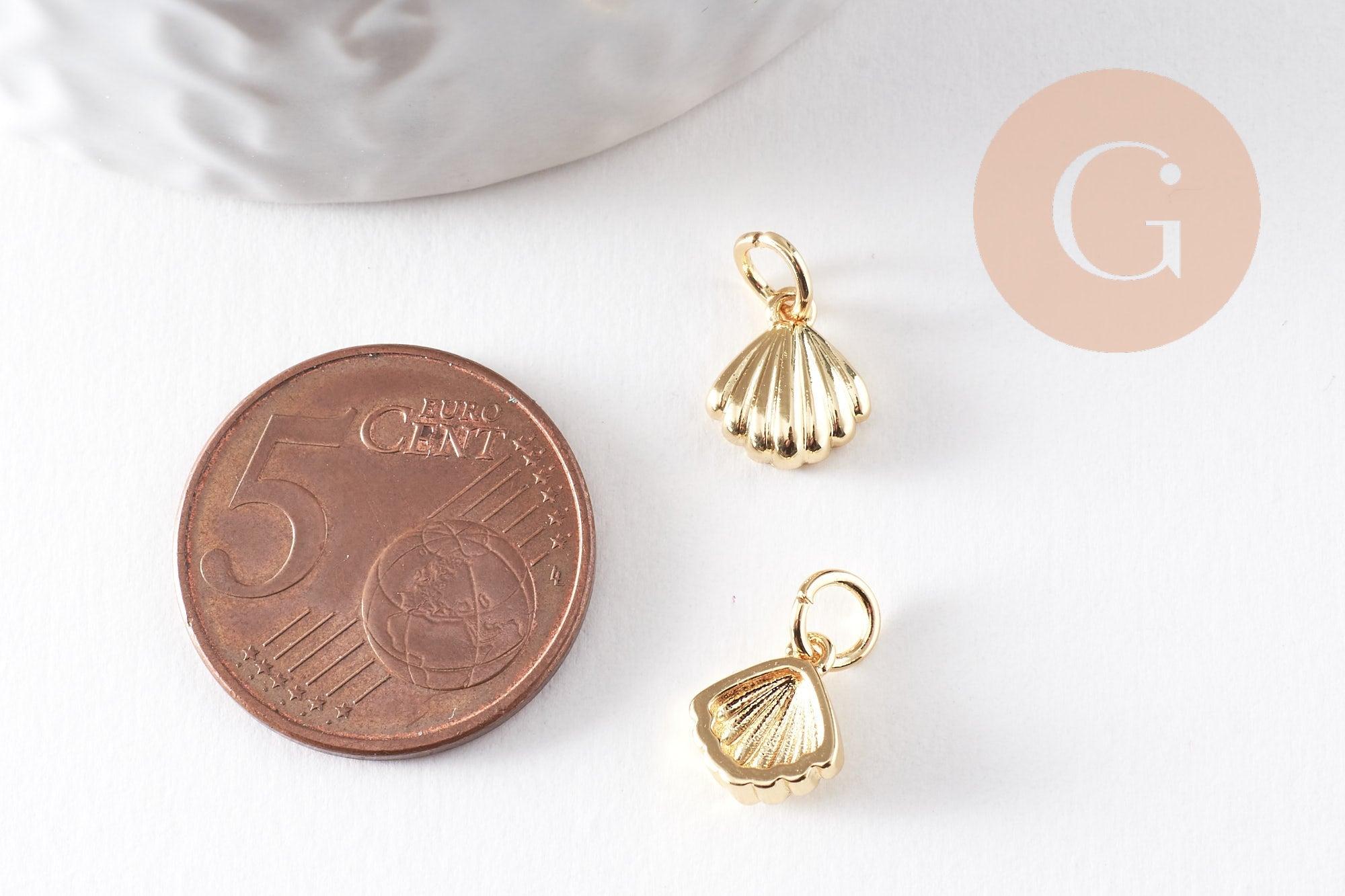 Gingerlily Pendentifs G10043 pendentif coquillage doré 9mm x2
