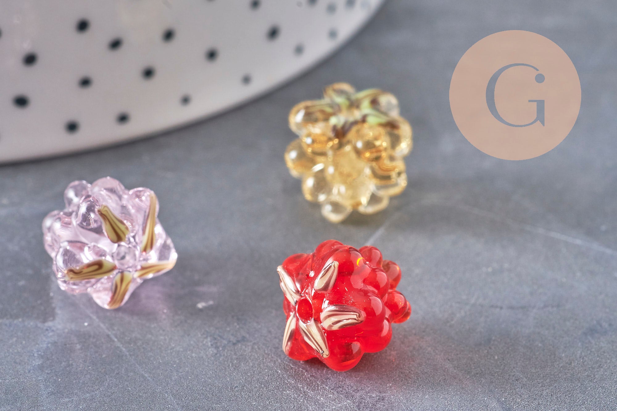 Gingerlily Perles pour bijoux DIY G11026 perle framboise rouge 12,5mm