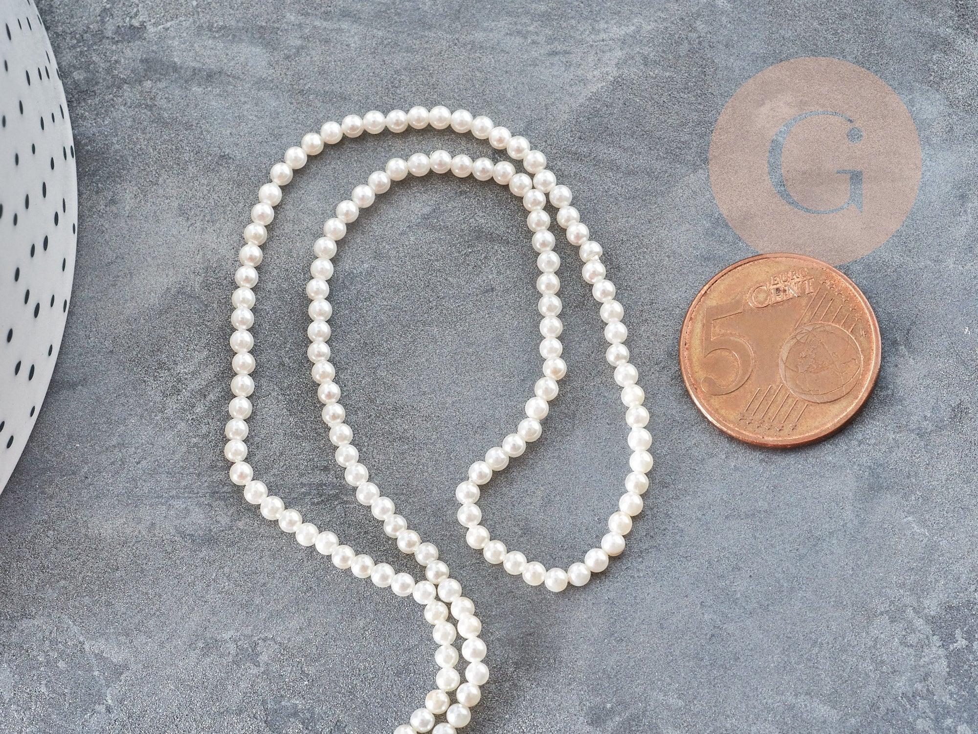 Gingerlily Perles Nacre blanche perles rondes 2.5mm fil 42cm