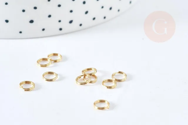 Gingerlily Apprêts G8481 anneaux doubles acier doré 5x1mm 2g
