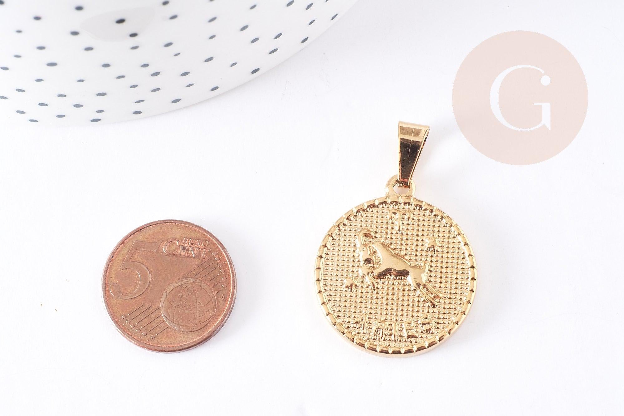 Gingerlily Bijoux personnalisés G6114 médaille Bélier dorée