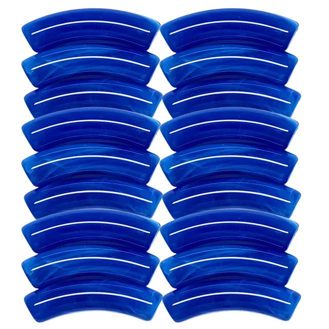 ARTSHOP Tubes 8MM Perles résine capri blue marbré x6