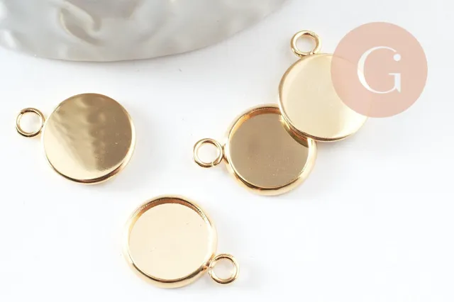 Gingerlily Support cabochon G10555 pendentif acier doré 10mm