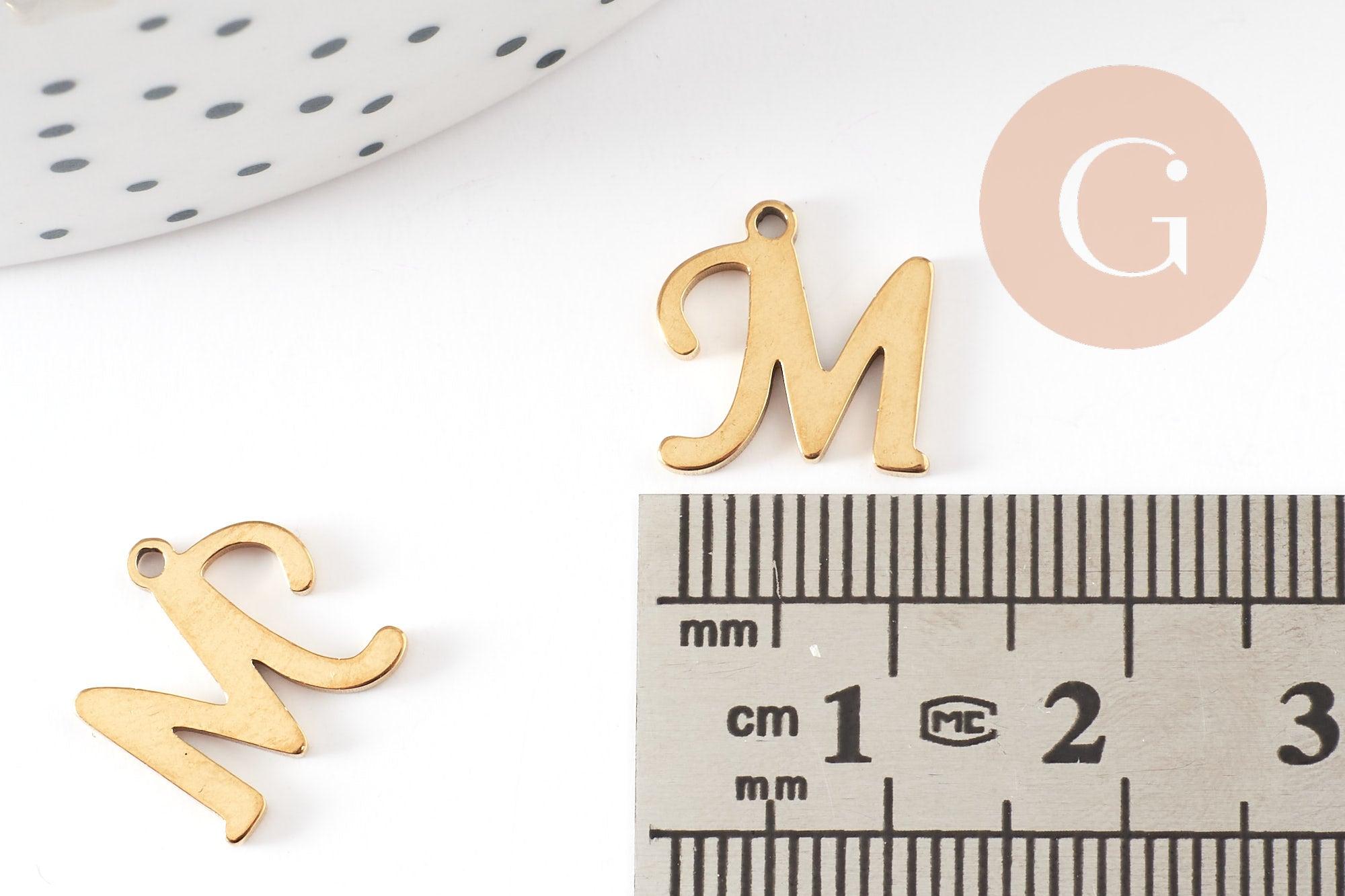 Gingerlily Pendentifs G9381 pendentif lettre M doré 12 mm