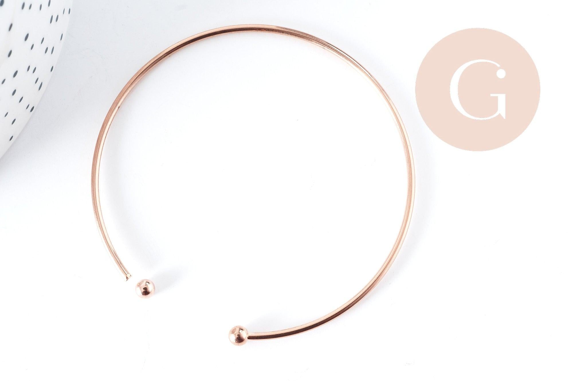 Gingerlily Bracelet jonc fin boule cuivre or rose 60mm G8356
