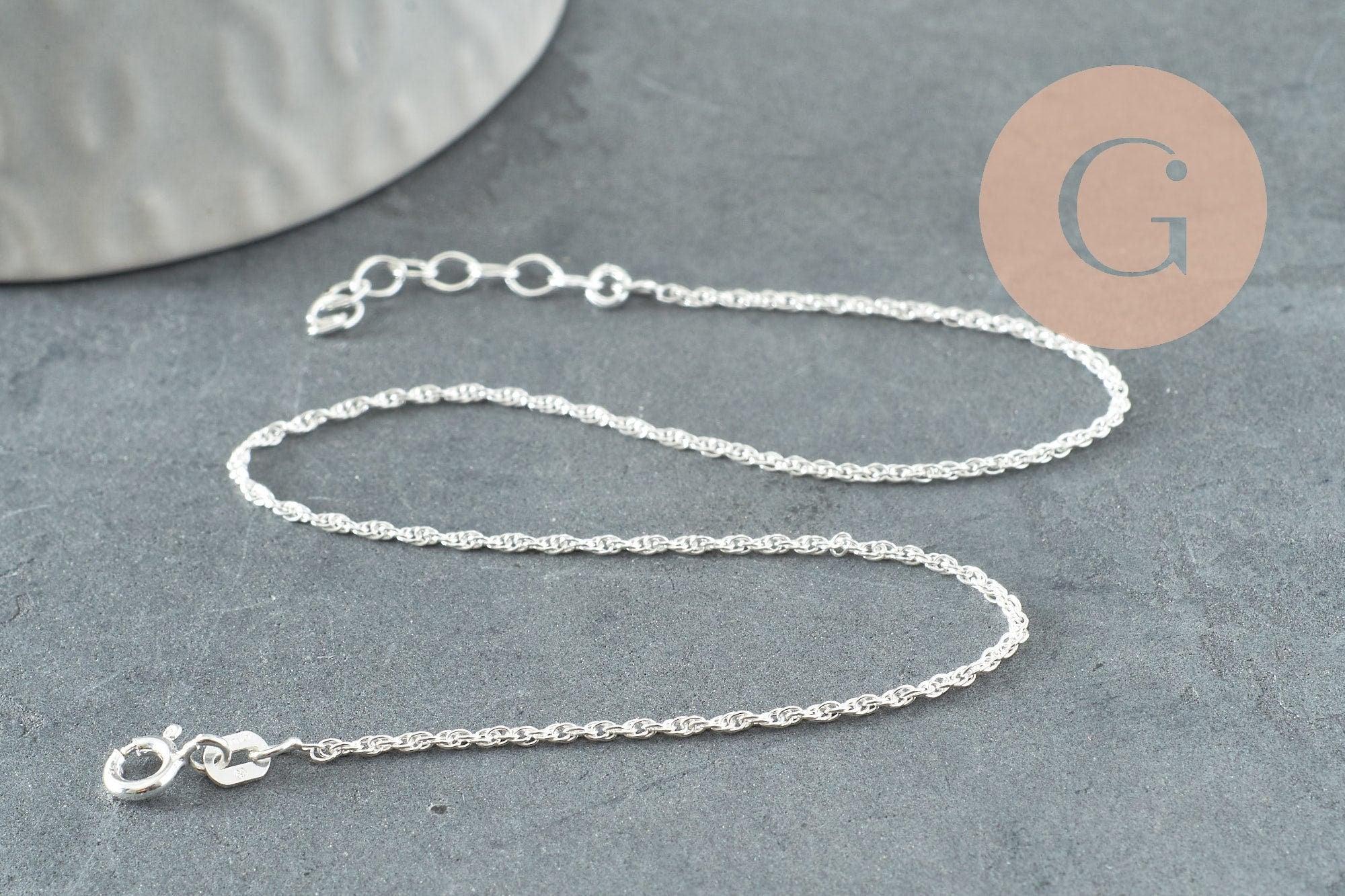 Gingerlily Chaînes pour bijoux DIY cheville argent 925 24cm x1