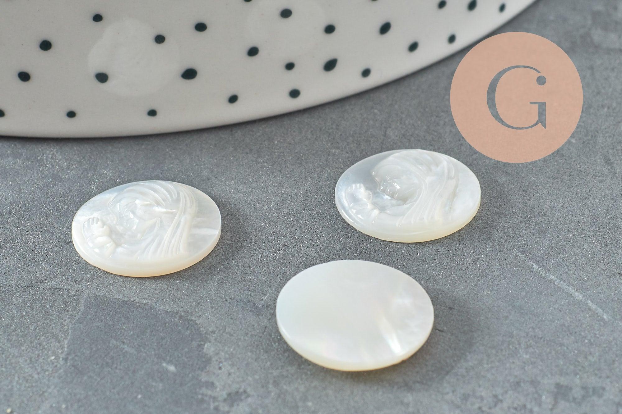 Gingerlily Cabochons DIY G9629 cabochon nacre Vierge 16mm
