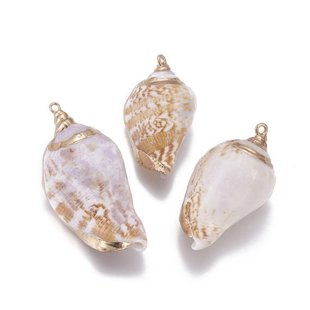 Gingerlily Pendentif coquillage spirale doré 38-51mm