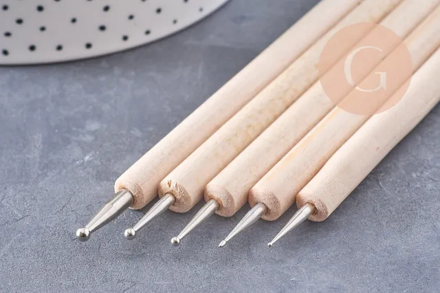 Gingerlily G10262 lot 5 outils polymère bois 12,8cm modelage