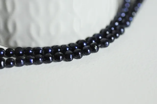 Gingerlily Perles G1256 perles eau douce noires 4mm fil 38cm