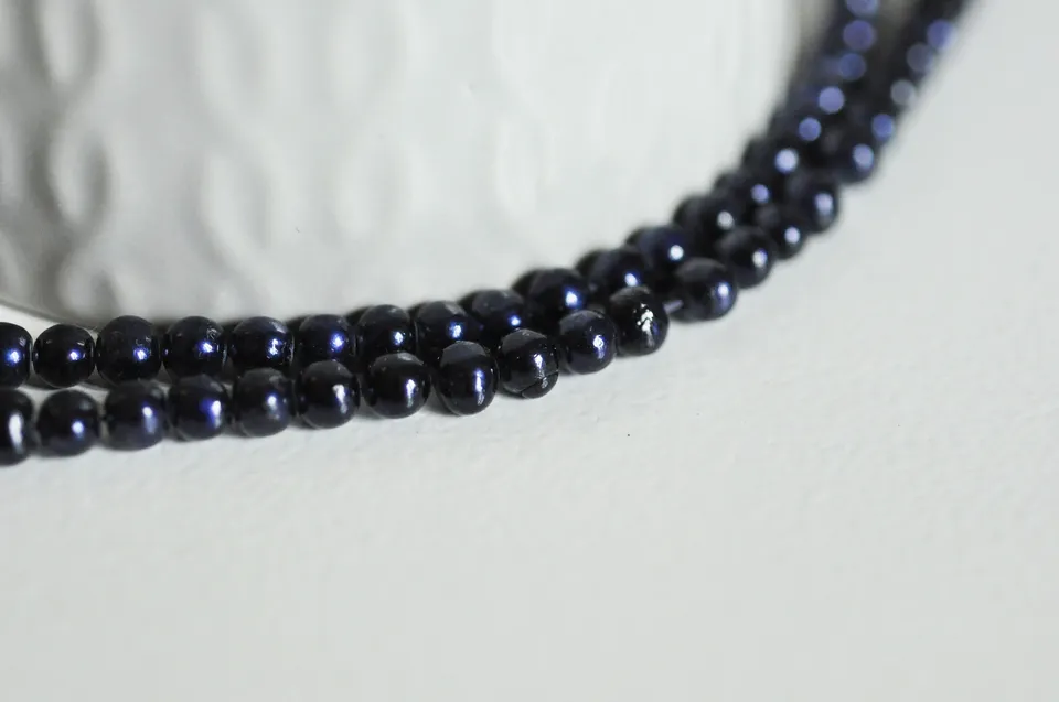 Gingerlily Perles G1256 perles eau douce noires 4mm fil 38cm