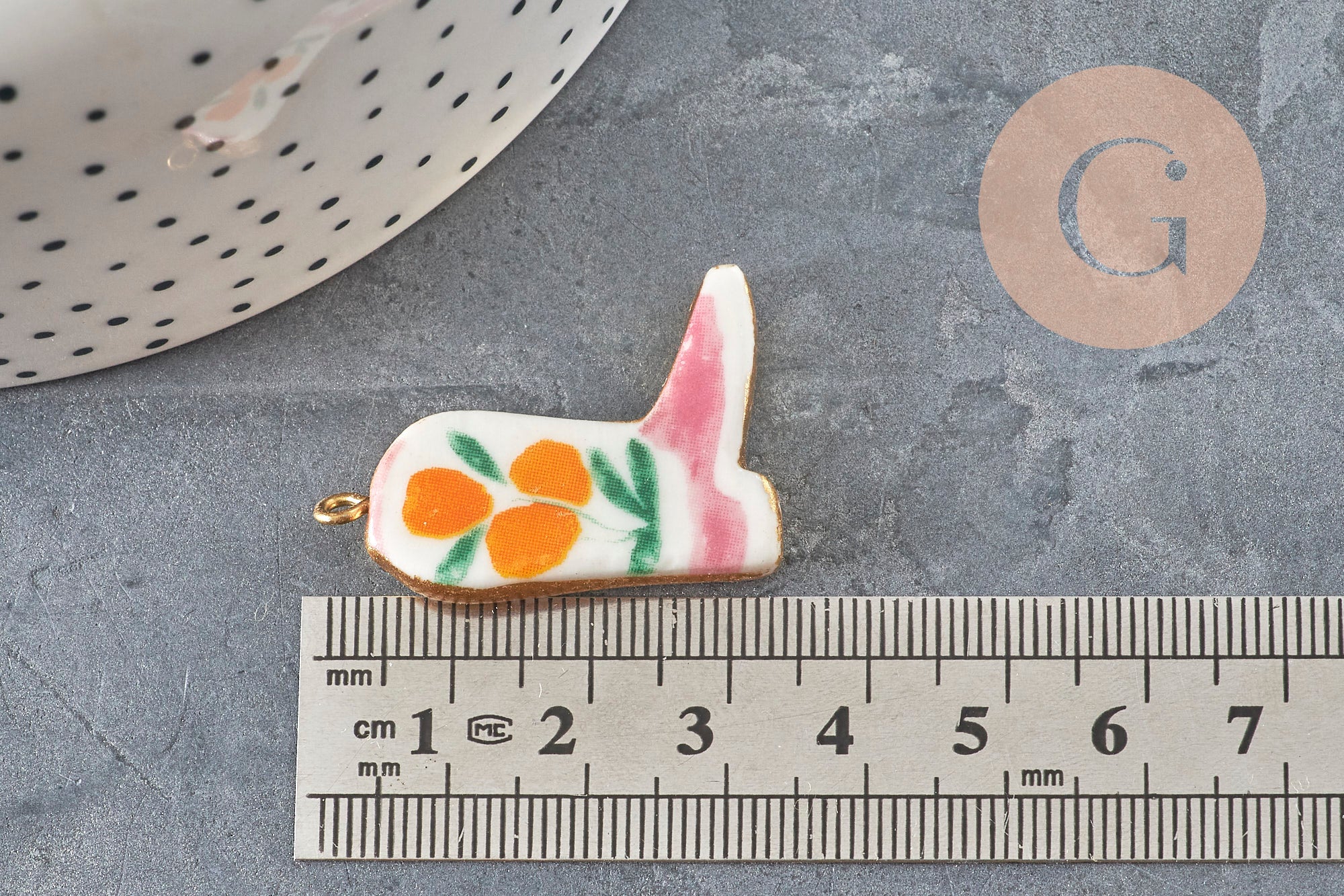 Gingerlily Pendentif botte cow-boy fleurs acier doré 33mm G11244