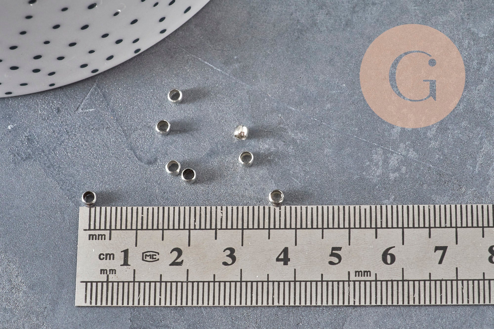 Gingerlily G11207 perles à écraser laiton argenté 3mm 2g