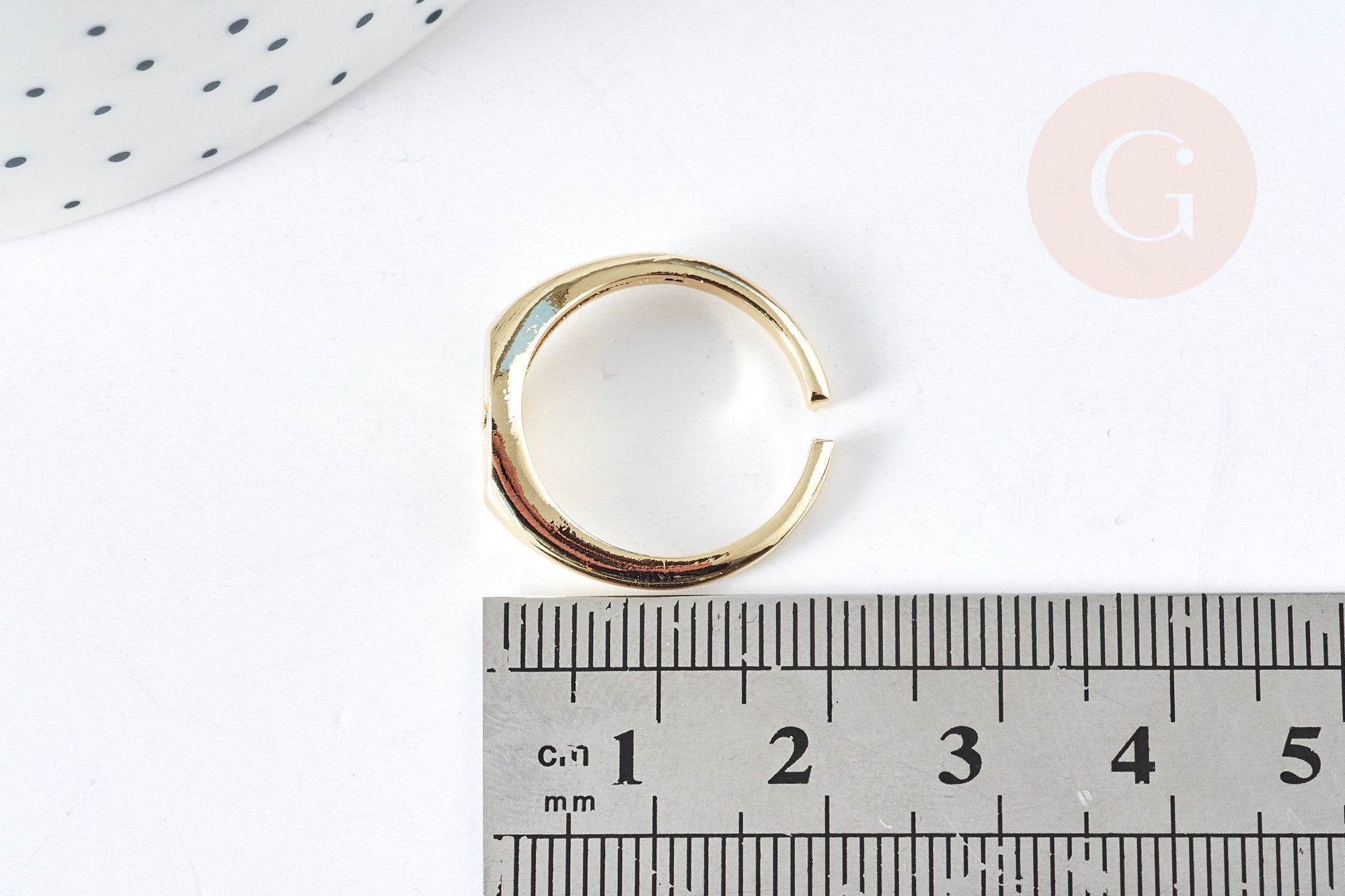 Gingerlily Bague chevalière étoile laiton doré 17.2mm