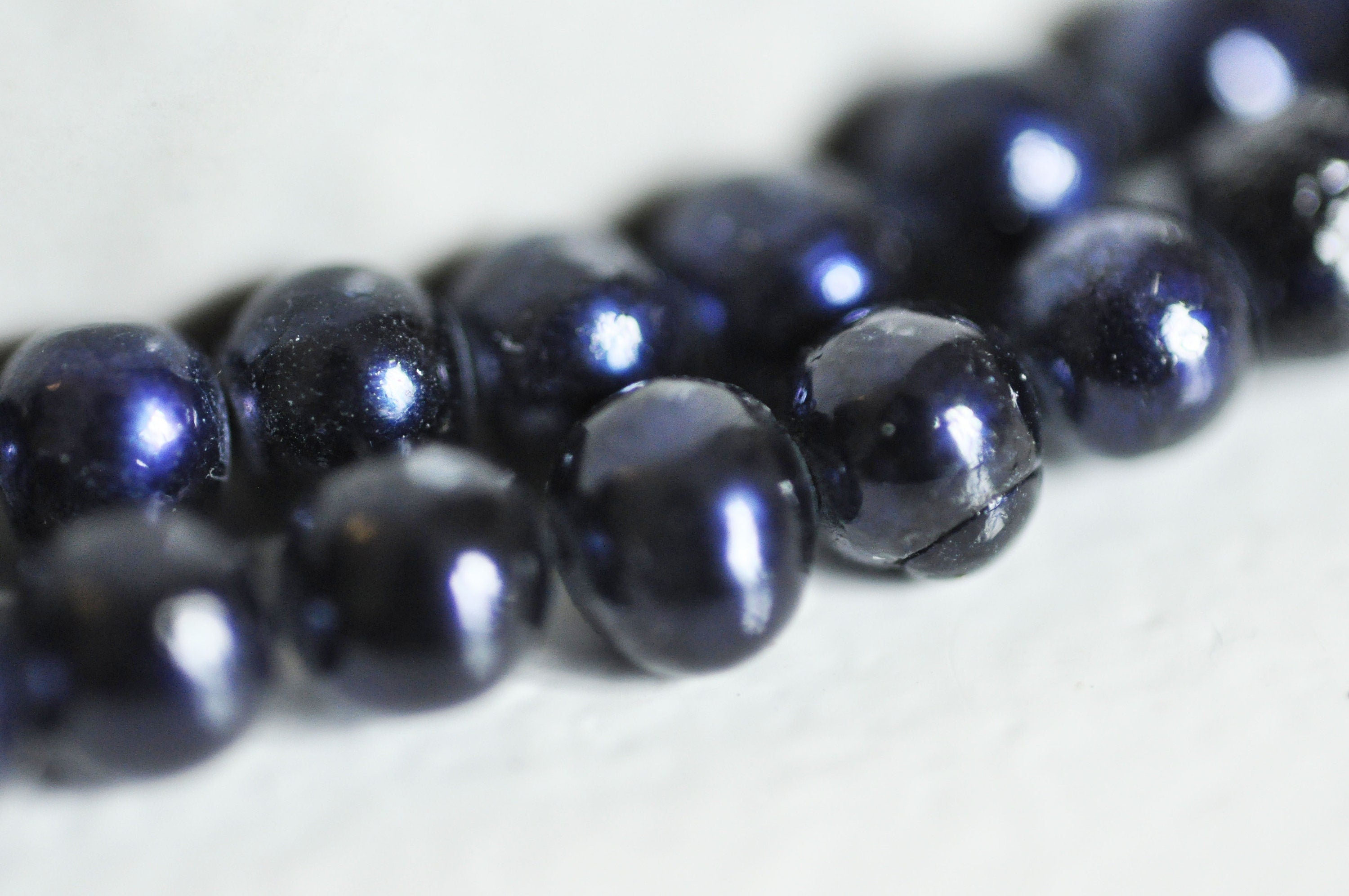 Gingerlily Perles G1256 perles eau douce noires 4mm fil 38cm