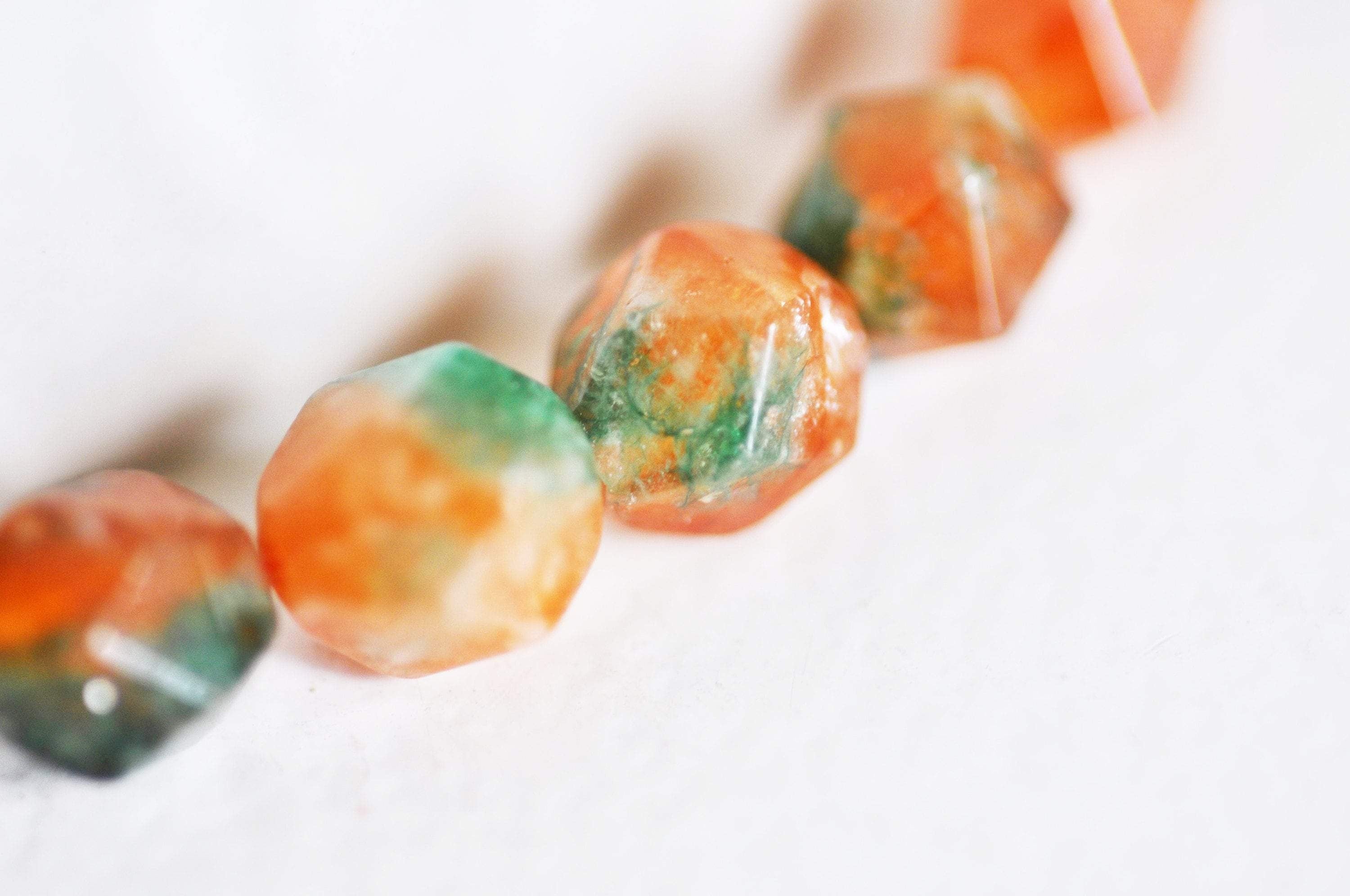 Gingerlily Perles jade orange facettes 8 mm fil 45 perles
