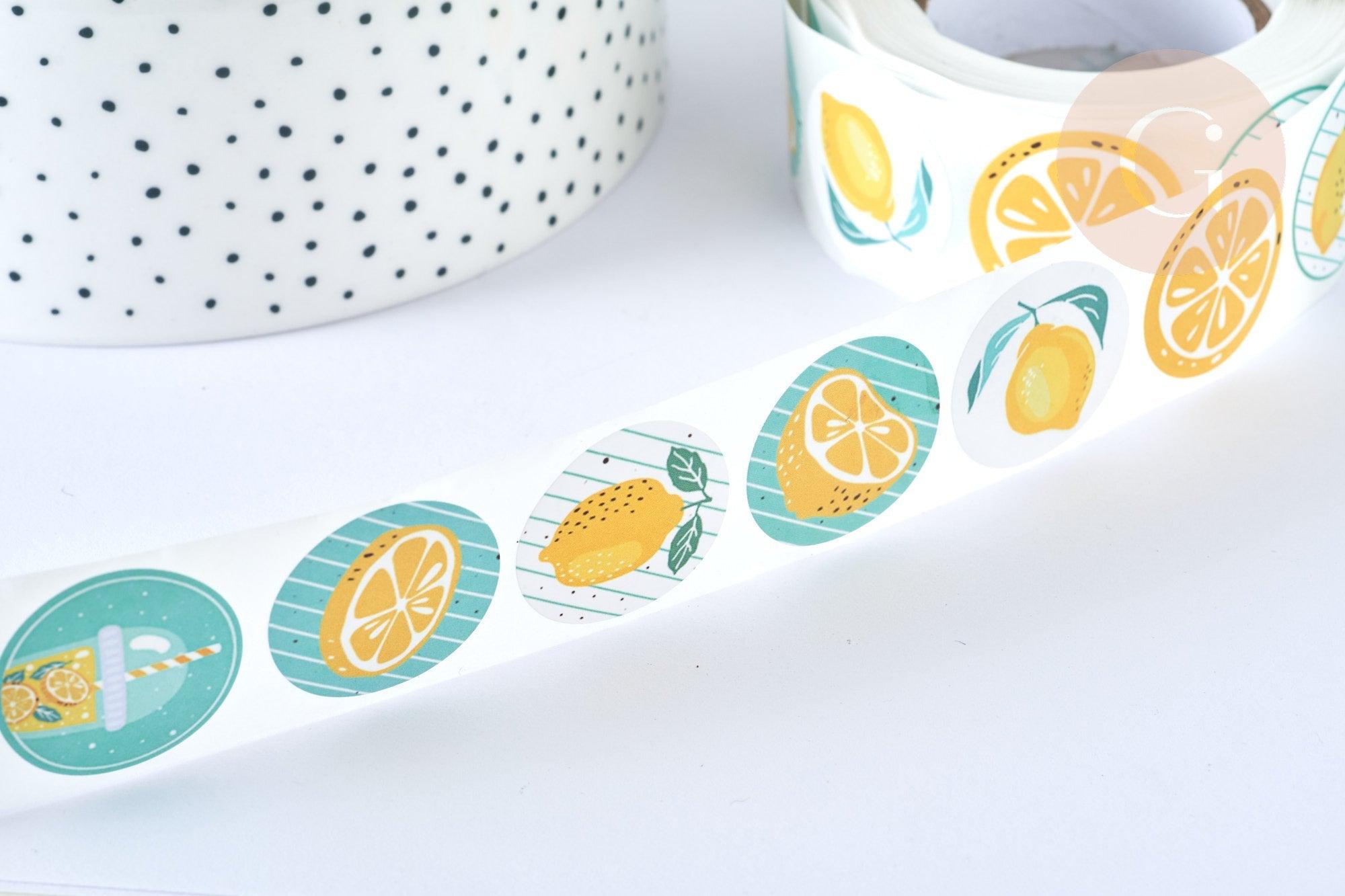 Gingerlily Autocollants fruits d'été 25mm x500