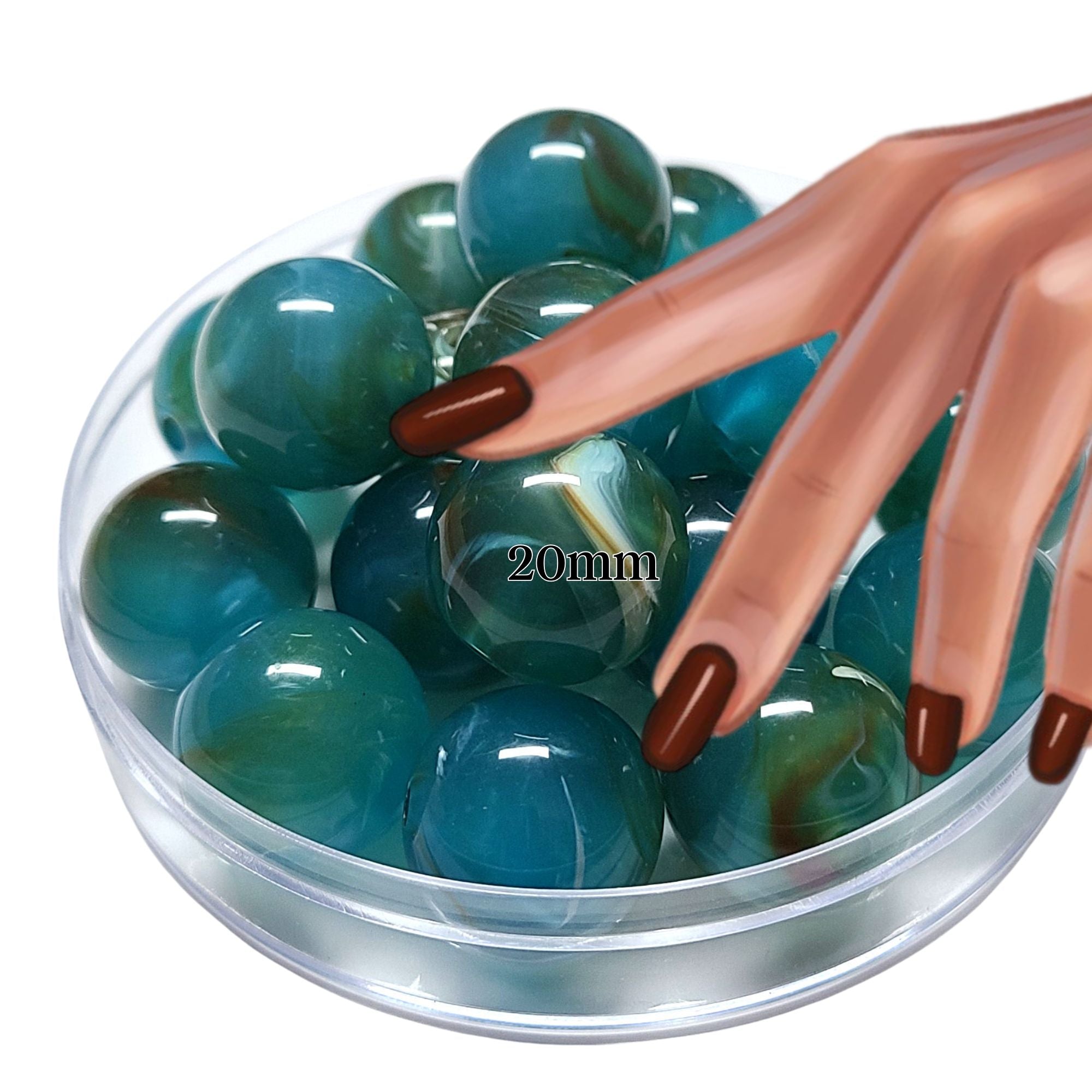 ARTSHOP 87 Boules Turquoise Marbré 20MM x10