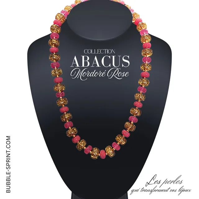 ARTSHOP Abacus collier mordoré rose monté 54 cm