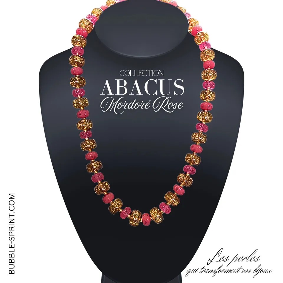 ARTSHOP Abacus collier mordoré rose monté 54 cm